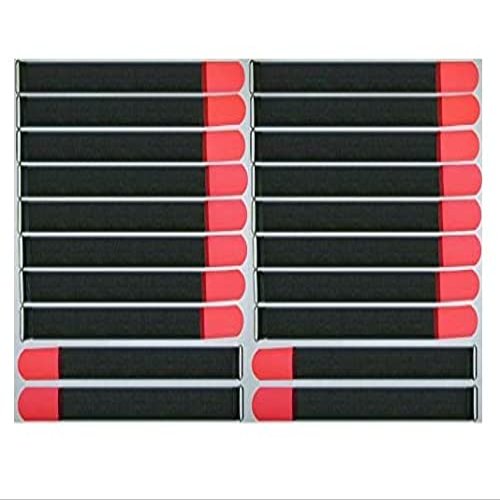 20x 500 mm x 50 mm FUK Reusable Hook-and-Loop Cable Ties, Neon Red, with Metal Eyelet