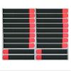 20x 500 mm x 50 mm FUK Reusable Hook-and-Loop Cable Ties, Neon Red, with Metal Eyelet view 1