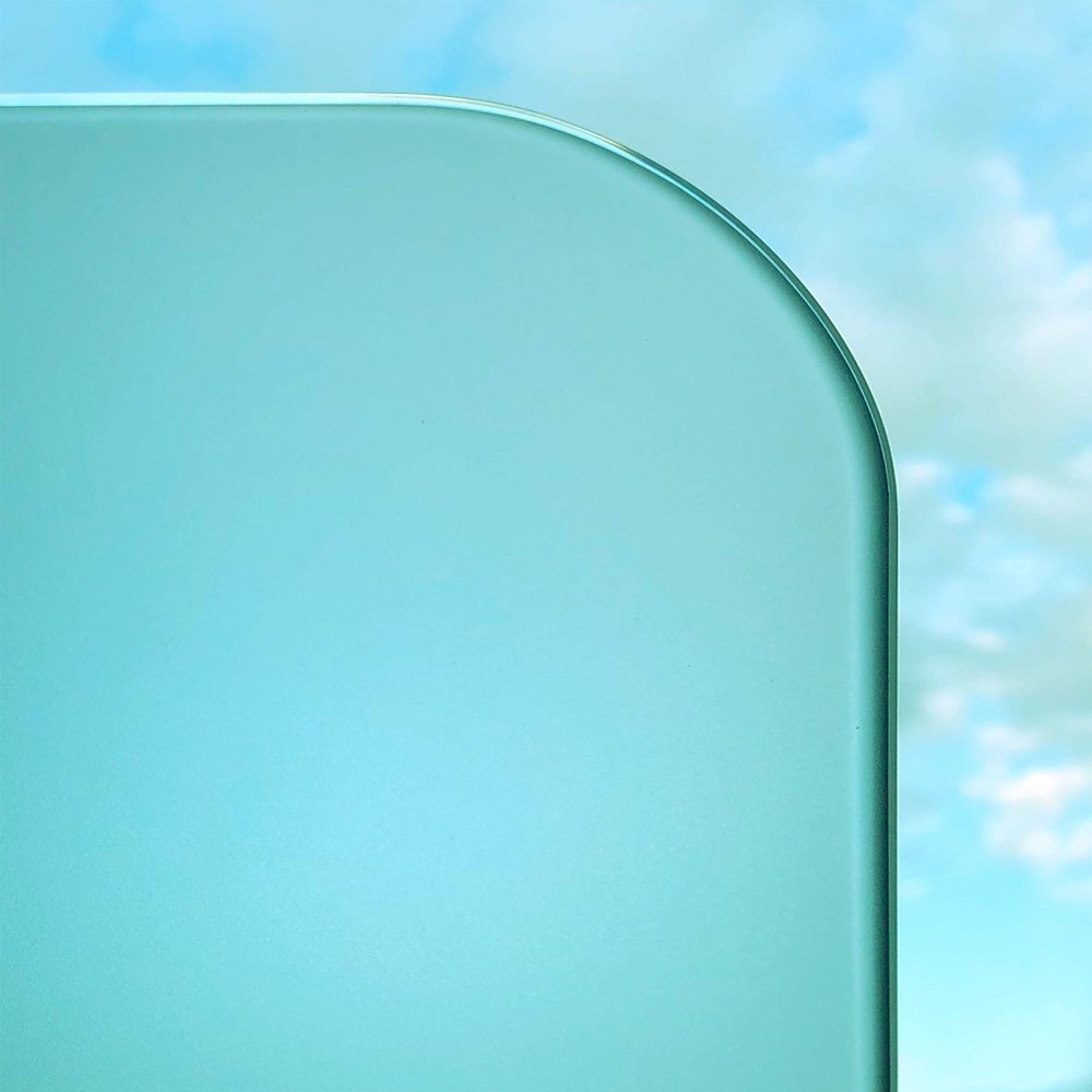 BE GLASS: Custom-Cut 10 mm Tempered Satinato Frosted Glass with Rounded Corners