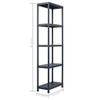 vidaXL Storage Shelves 2 pcs Black 125 kg 60 x 30 x 180 cm Plastic view 2