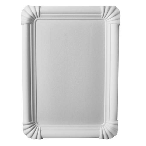 PAPSTAR 500 White Square Paper Plates, 16.5 x 23 cm, 2 Packs of 250