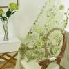 Xmiral Green Voile Door Curtain, Translucent Printed Panel with Rod Pocket, 100 x 200 cm view 2