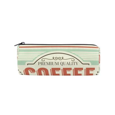 MONTOJ Retro Coffee Pattern Pencil Case and Cosmetic Bag