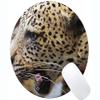 Gaming Round Mouse Pad, Custom Jaguar Cat Family Leopard Design view 1