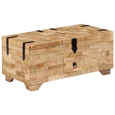 vidaXL Solid Mango Wood Coffee Table with 1 Drawer