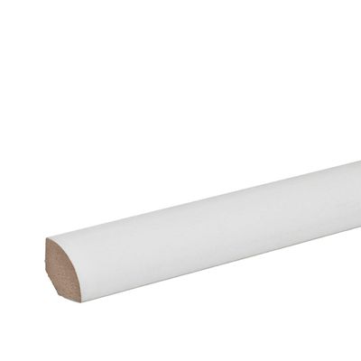 REESE Quarter-Round Molding, MDF, White Foil, 14 x 14 mm