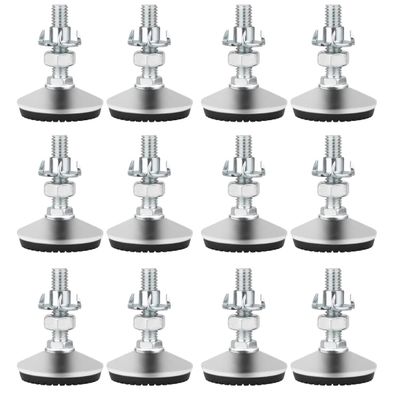 Drenky 12 Furniture Leveling Feet, M8 x 30 mm, with T-Nuts and Screws