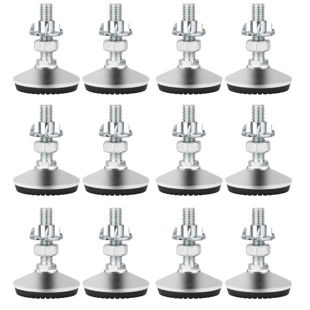Drenky 12 Furniture Leveling Feet, M8 x 30 mm, with T-Nuts and Screws