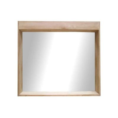 Septimia Bathroom Mirror with Shelf, Solid Teak, 80 cm Wide