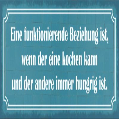 Schatzmix Relationship Saying Cooking Hungry Metal Sign, 27 x 10 cm Wall Decor, Multicolor
