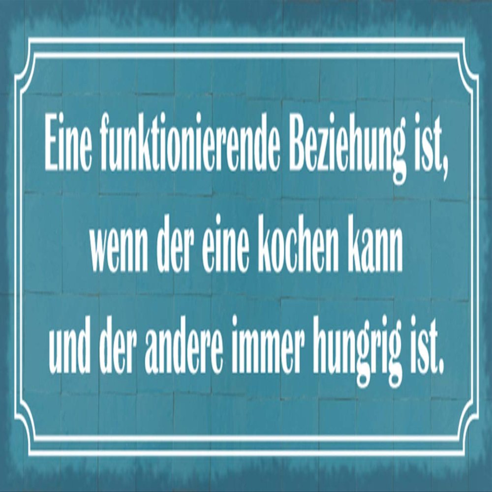 Schatzmix Relationship Saying Cooking Hungry Metal Sign, 27 x 10 cm Wall Decor, Multicolor