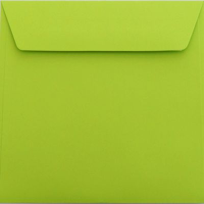 100 Square Envelopes, 18.5 x 18.5 cm (185 x 185 mm), Light Green, Self-Adhesive Strip, 120 gsm