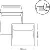 100 Square Envelopes, 18.5 x 18.5 cm (185 x 185 mm), Light Green, Self-Adhesive Strip, 120 gsm view 2