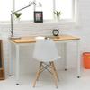 sogesfurniture Computer Desk, Teak & White, 100 x 60 x 75 cm view 2
