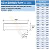 60 cm V2A Stainless Steel Round Tube, 127 mm OD, Polished & Beaded view 2