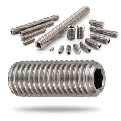 PROTECH 100-Piece M10 x 45 mm Stainless Steel A2 Set Screws, Hex Socket, Cone Point, DIN 913