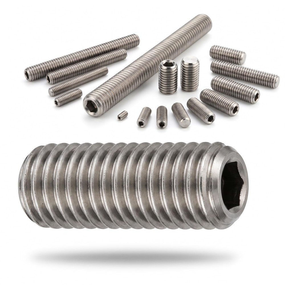 PROTECH 100-Piece M10 x 45 mm Stainless Steel A2 Set Screws, Hex Socket, Cone Point, DIN 913