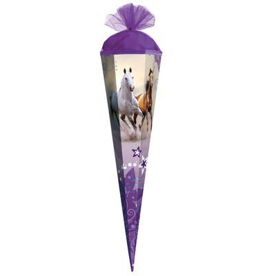 Personalized Tulle Bow for School Cone – Horses, Wild Horses & Flowers