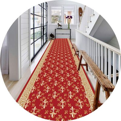 ZRUYI Runner Rug for Hallway, Corridor or Entryway, 3D Simple Red Floral Design, Non-Slip, Washable, Customizable (Color: A, Size: 0.6 x 5 m)