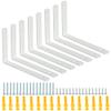 Mooche White 90° Stainless Steel Shelf Brackets, 125 mm, 8-Pack view 1