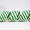 Berties Bows Heavy Cotton-Blend Webbing, Emerald Green/White Striped, 38 mm, 5 m view 1