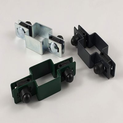OuM 1-Pc. Square Intermediate Fence Clamp Set, 40 x 40 mm, Galvanized, for 6 mm Wire