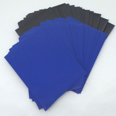 docsmagic.de 100 Premium Bi-Color Card Sleeves, Matte Dark Blue/Black, Standard Size 66 x 91 mm