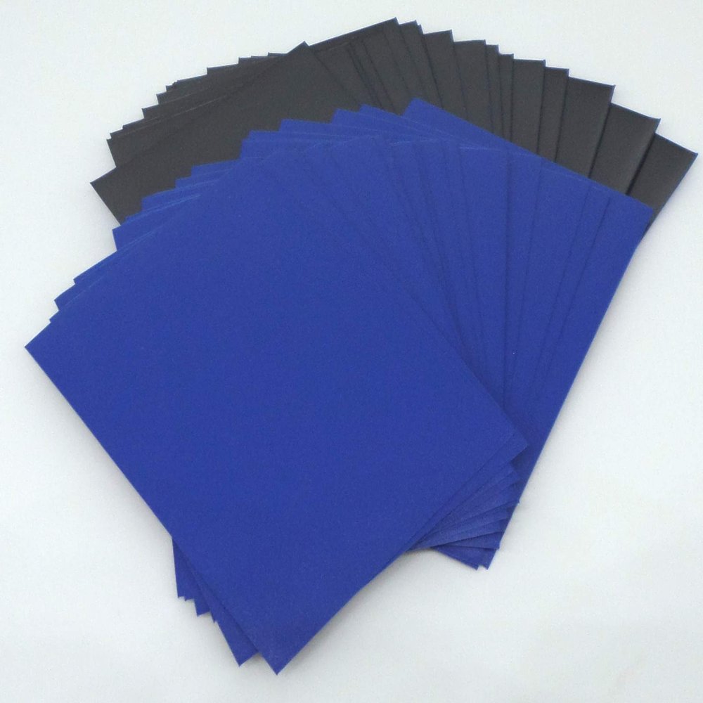 docsmagic.de 100 Premium Bi-Color Card Sleeves, Matte Dark Blue/Black, Standard Size 66 x 91 mm