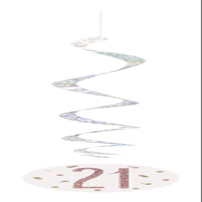 Hanging Swirl Birthday Decorations - 81 cm - 21st Rose Gold - 6 Pack