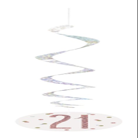 Hanging Swirl Birthday Decorations - 81 cm - 21st Rose Gold - 6 Pack