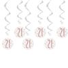 Hanging Swirl Birthday Decorations - 81 cm - 21st Rose Gold - 6 Pack view 2