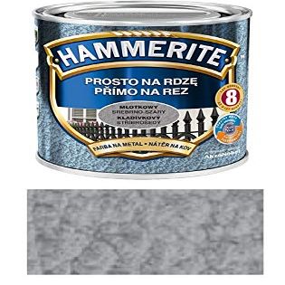 Hammerite Metal Protection Paint, Rust Protection, Hammer Finish, 250 ml (Hammer Finish Silver Gray)