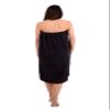 Julie Julsen Women's Sauna Kilt 90 x 150 cm, Black, 100% Cotton, Velcro Closure, Elastic Waistband, Patch Pocket view 3