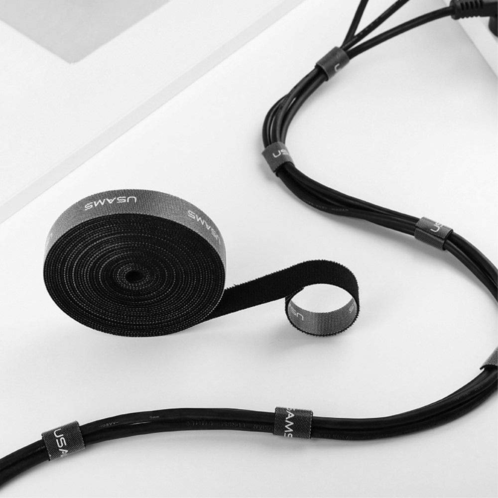 DFV mobile Magic Sticker Nylon Fastener Tape Cable Organizer, 20 mm x 1 m, Black, for Vertu TI/TI Android