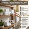 Betz Premium 12-Piece Towel Set, 100% Cotton, OEKO-TEX Certified, Extra Absorbent and Soft, White view 2
