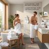 Betz Premium 12-Piece Towel Set, 100% Cotton, OEKO-TEX Certified, Extra Absorbent and Soft, White view 3