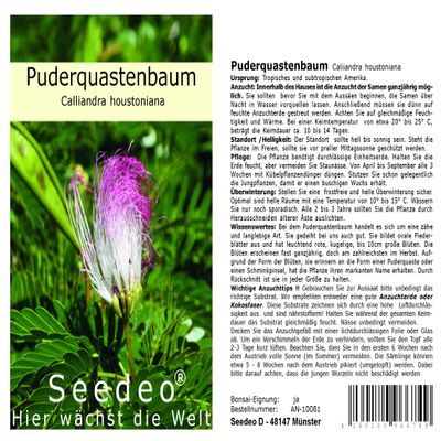 Seedeo Red Powder Puff Tree (Calliandra houstoniana), 20 Seeds