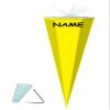 alles-meine.de GmbH Personalized 3D LED Light-Up Bow for Blank School Cone, Yellow, 35/50/70/85 cm, Includes Name view 1