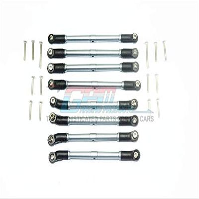 Axial SCX10 II UMG10 Aluminum Adjustable Upper & Lower Suspension Links, 8-Piece Set, Gray/Silver