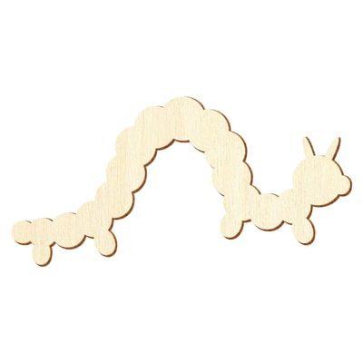 Wooden Caterpillar - 5–50 cm Wide - Decorative Cutout, 12 cm, Pack of 50