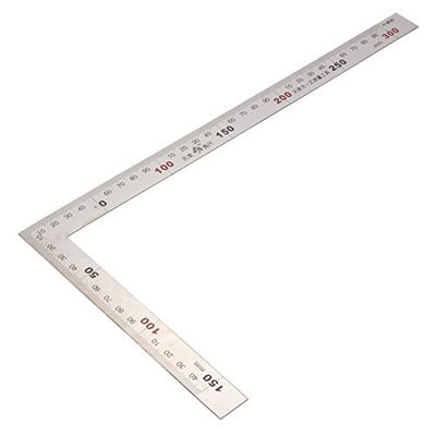ExcLent 150 x 300 mm Metric Square Ruler, Stainless Steel, 90-Degree Angle Corner Ruler