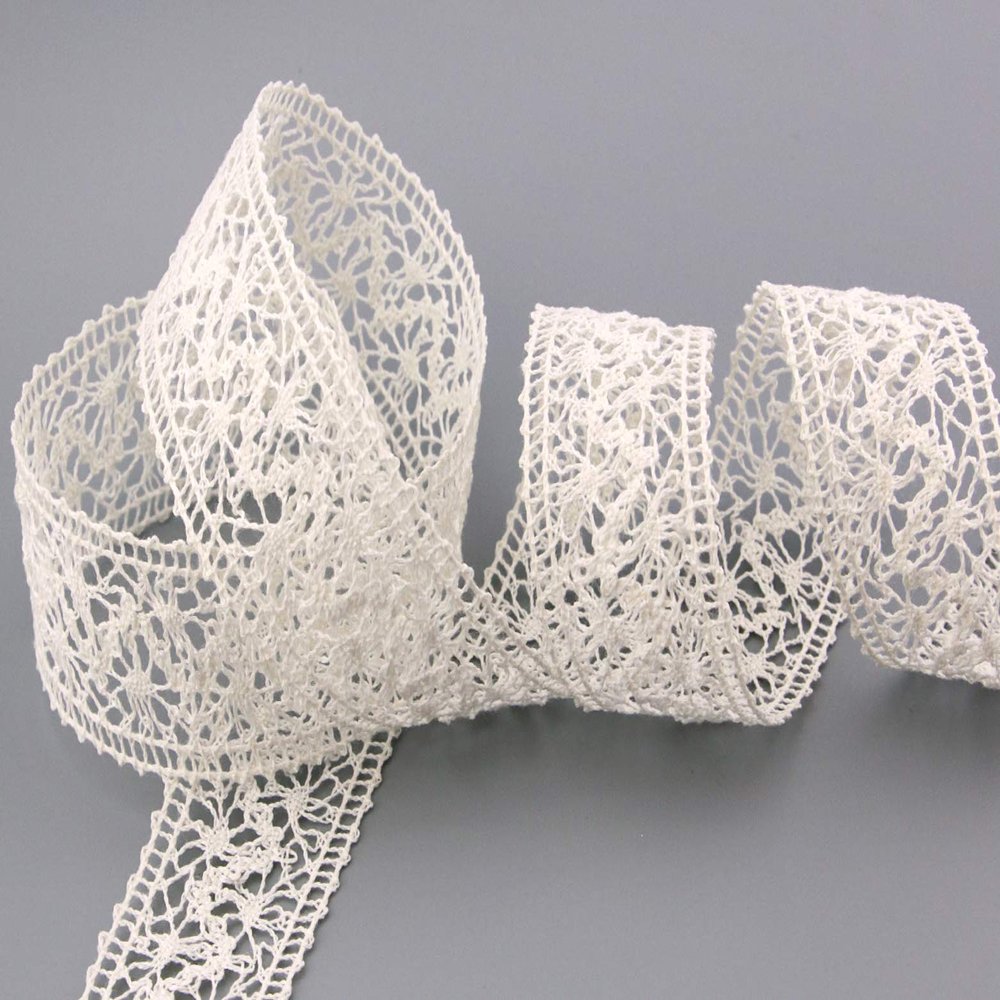 1 m x 38 mm EMMA CREME Ivory Lace Trim
