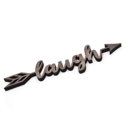 KU-DaYi Laugh Arrow Wooden Sign with Cutout, 12 in