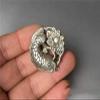 Fashion158 Antique Lotus Blossom Pendant, Copper and Miao Silver, Double-Sided view 2