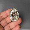 Fashion158 Antique Lotus Blossom Pendant, Copper and Miao Silver, Double-Sided view 3