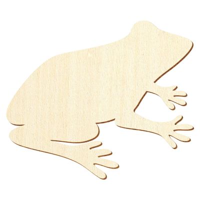 Wooden Frog, 5–50 cm Wide, Decorative Cutout, 13 cm, Pack of 10