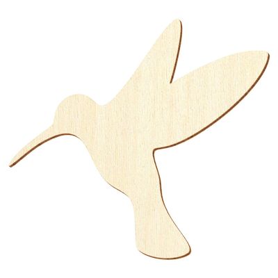 Wooden Hummingbird, 5–50 cm Wide, Decorative Cutout, 32 cm, Pack of 100