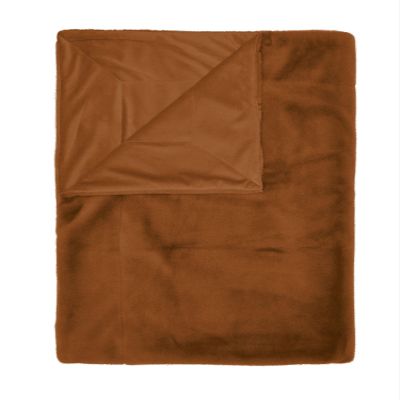 ESSENZA Furry Leather Brown Faux Fur Throw, 150 x 200 cm – 100% Polyester – Solid Color