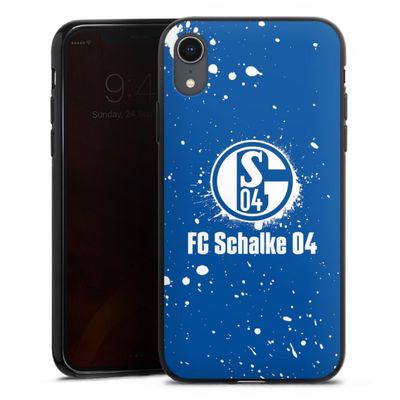 Silicone Case Compatible with Apple iPhone XR, Black, FC Schalke 04 Logo