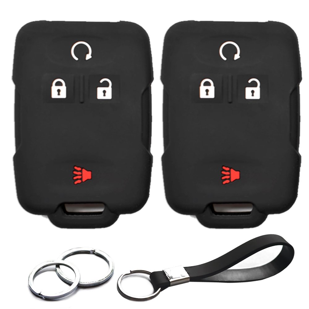 INFIPAR Key Fob Cover for Chevrolet and GMC 4-Button Key Fob
